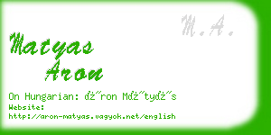 matyas aron business card